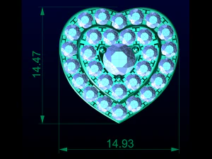 Love Heart Stud Earrings 2 3D Print Model