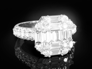 Baguette engagement diamond ring 3D Print Model