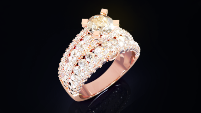 Women Diamond Ring 3D 打印模型 .c4d .max .obj .3ds .fbx .stl .blend 