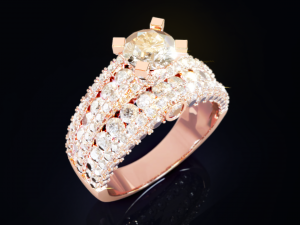 Women Diamond Ring 3D Print Model