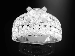 Anel de diamante feminino Modelo de Impressão 3D