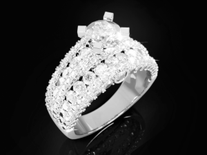 Women Diamond Ring 3D 打印模型