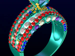 Anel de diamante feminino Modelo de Impressão 3D