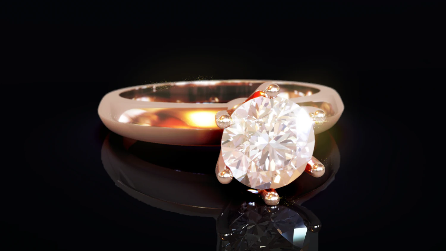 Free Solitaire Ring 3D Print Model .c4d .max .obj .3ds .fbx .stl .blend