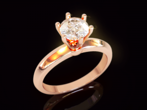 Free Solitaire Ring 3D Print Model