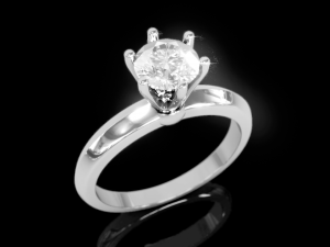 Free Solitaire Ring 3D Print Model