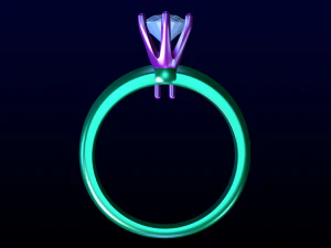 Free Solitaire Ring 3D Print Model