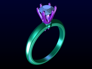 Free Solitaire Ring 3D Print Model