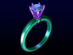 Free Solitaire Ring 3D Print Model