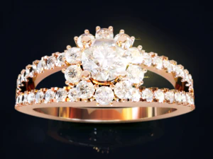 Halo Diamond Ring 3D Print Model