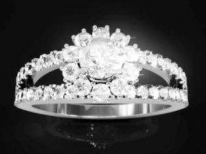 Halo Diamond Ring 3D Print Model