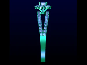 Halo Diamond Ring 3D Print Model