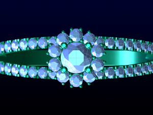 Halo Diamond Ring Modèles 3D en vedette