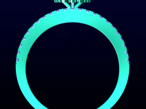 Halo Diamond Ring 3D Print Model