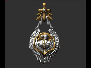 Asas e pingente de cruz Modelo de Impressão 3D