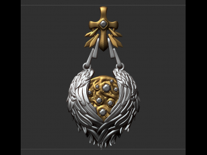 Wings and cross Pendant Modelo de impresión 3D