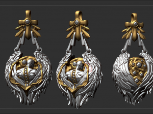 Wings and cross Pendant Modelo de impresión 3D