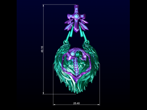 Wings and cross Pendant Modelo de impresión 3D