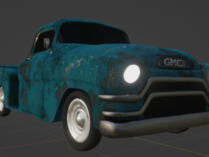 GMC Blue Chip 1955 old pickup truck 3D Model