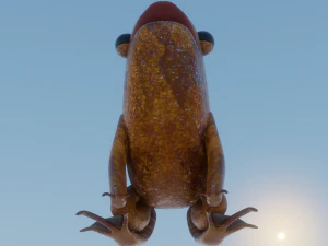 Mid-Poly Brown Frog 3D Model