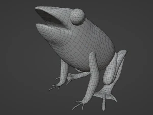 Mid-Poly Brown Frog 3D Model