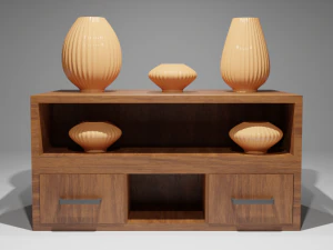 Kayu Furnitur Realistis Model 3D