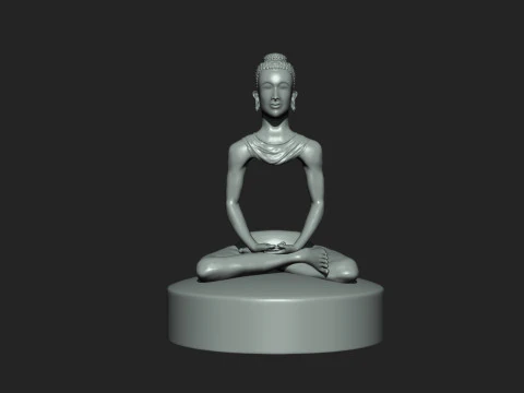 Meditation monk statue 3D Print Model