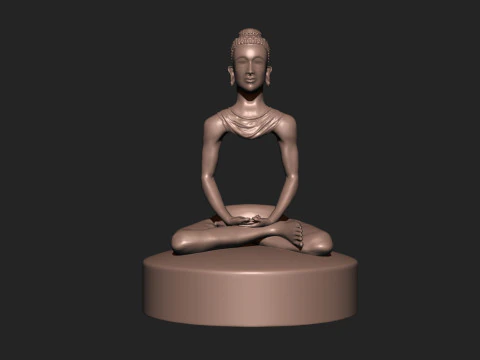 Meditation monk statue 3D Print Model