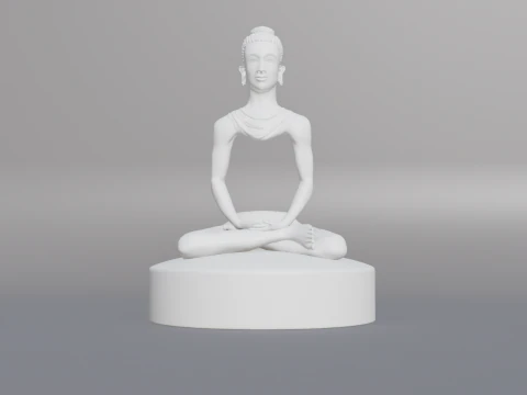 Meditation monk statue 3D Print Model