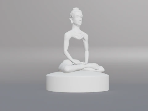 Meditation monk statue 3D Print Model