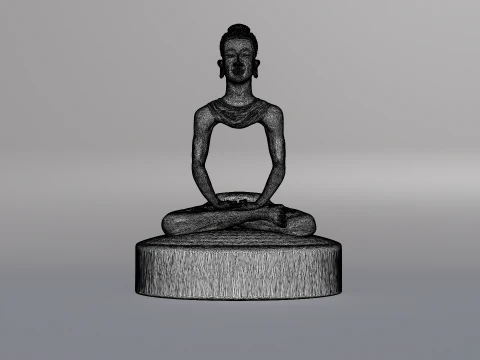 Meditation monk statue 3D Print Model