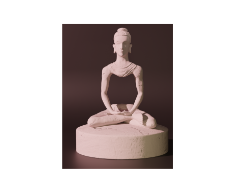 Meditation monk statue Model Cetak 3D