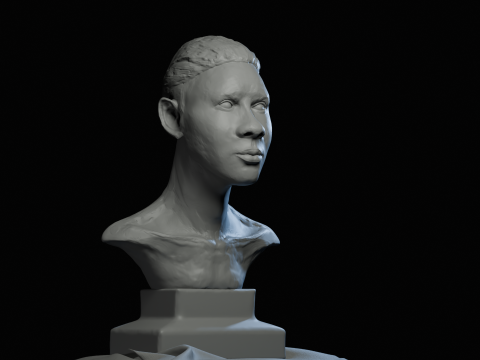African BaseHead3D printModel 3D 打印模型