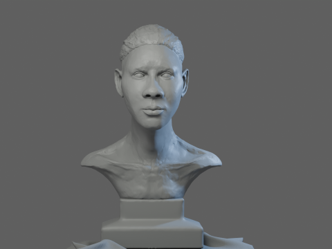 African BaseHead3D printModel 3D 打印模型
