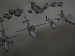 Military Vehicles pack in low-poly 3D 模型