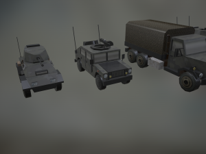 Military Vehicles pack in low-poly 3Dモデル