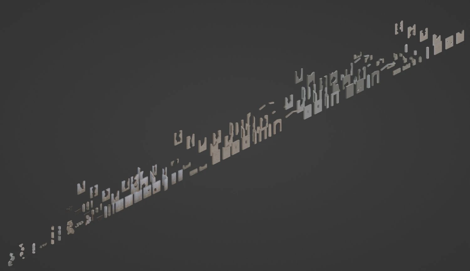 Modulare Low-Poly-Z&auml;une 3D Modell .c4d .max .obj .3ds .fbx .stl .blend 