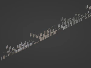 Low-poly modulaire hekken 3D Model