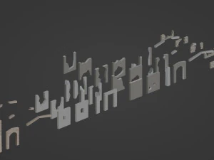 Modulare Low-Poly-Z&auml;une 3D Modell