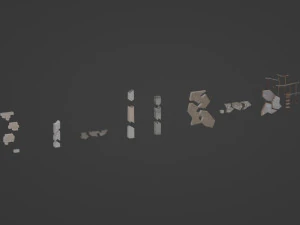 Modulare Low-Poly-Z&auml;une 3D Modell