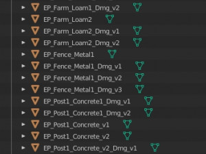 Low-poly modular fences Modelo 3D