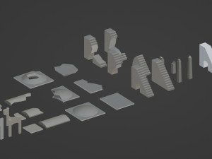 Low-poly modular walls 3D 모델