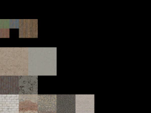 Low-poly modular walls 3D Model