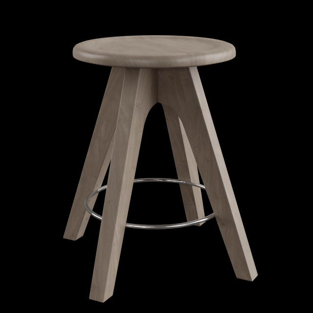 Wooden Stool Modello 3D .c4d .max .obj .3ds .fbx .stl .blend 