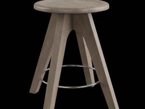 Ahşap Tabure 3D Model