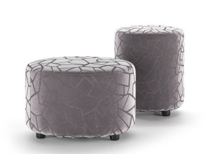 Velvet pouf Parma large and small Modelo 3D