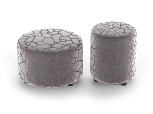 Velvet pouf Parma large and small Modelo 3D