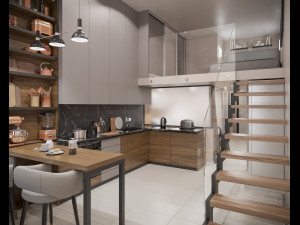 Modern Loft Studio Interior Scene Modelo 3D