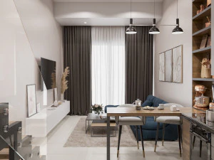 Modern Loft Studio Interior Scene 3D Model
