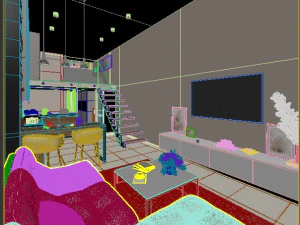 Modern Loft Studio Interior Scene 3D Model